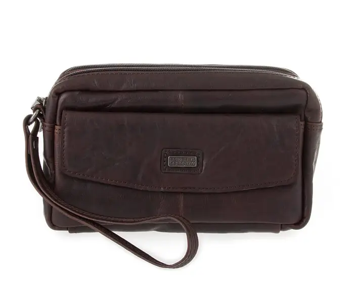 Tmavě hnědá kožená toaletní taška SPIKES & SPARROW