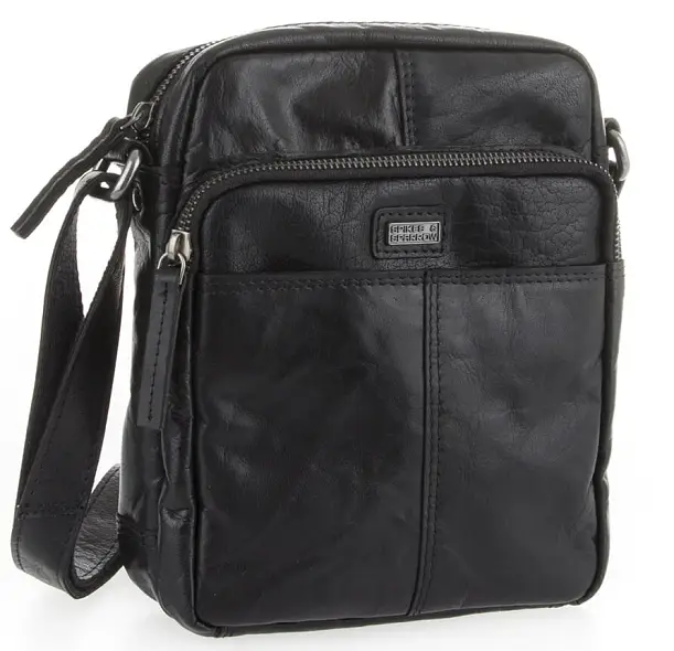 Černé kožené unisex crossbody SPIKES & SPARROW