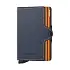 Kožená minipeněženka SECRID Twinwallet Matte Night Blue & Orange