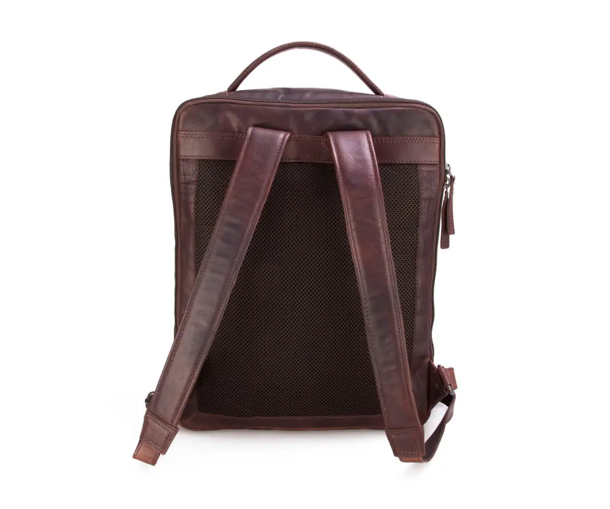 Kožený tmavě hnědý batoh SPIKES & SPARROW