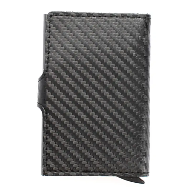 Černá kožená minipeněženka