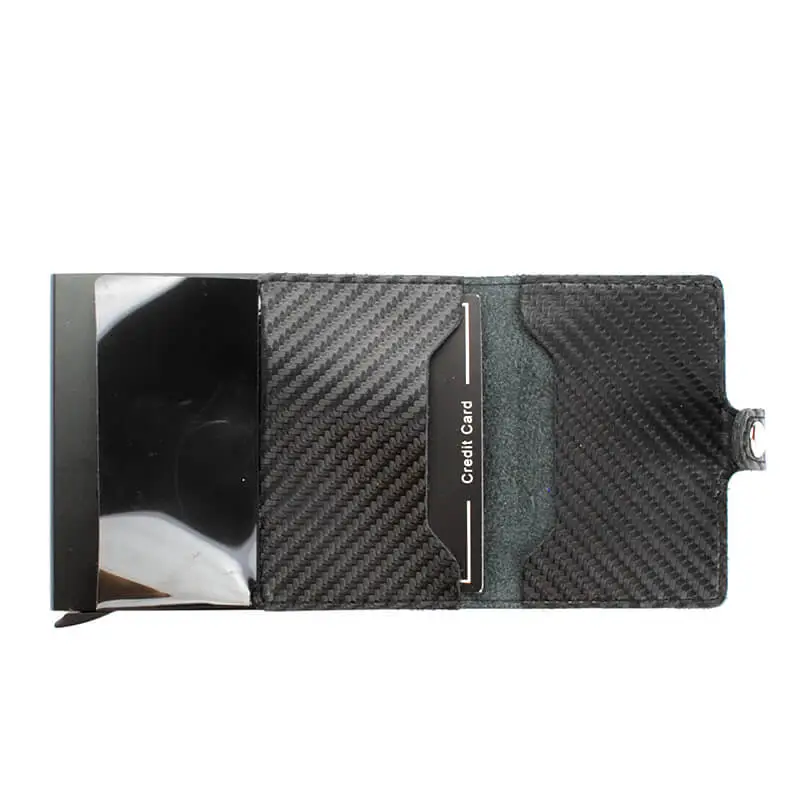 Černá kožená minipeněženka