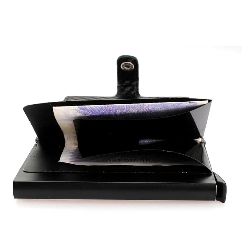 Černá kožená minipeněženka