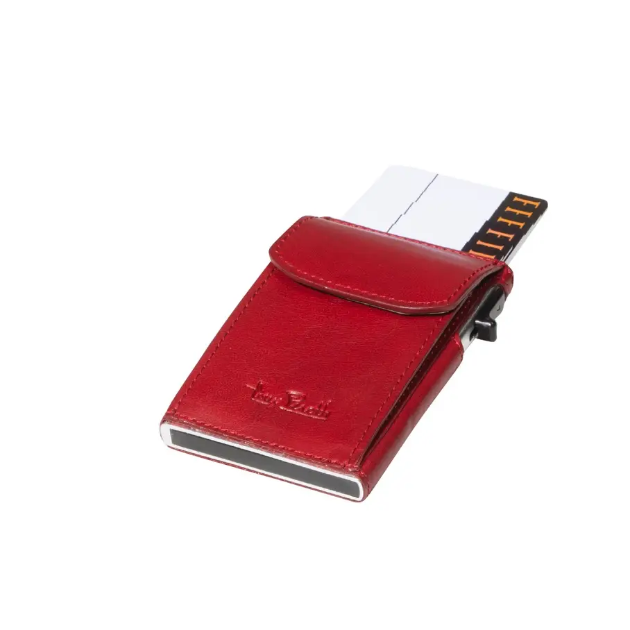 Červené kožené pouzdro na karty Tony Perotti