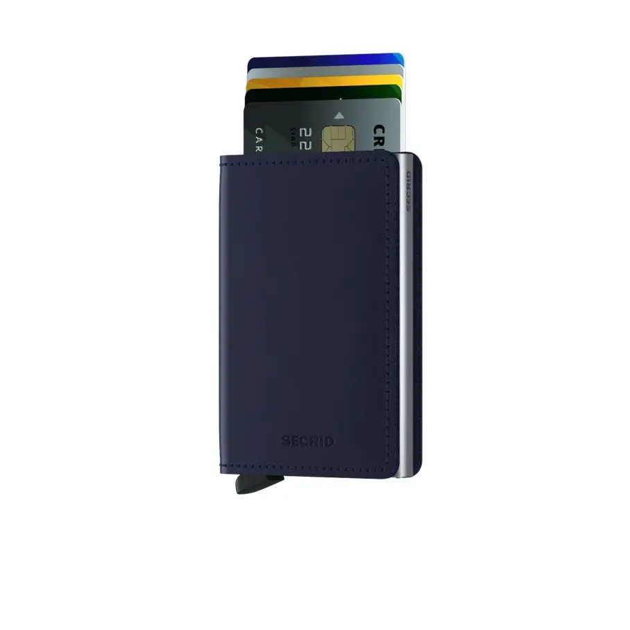 Modrá kožená peněženka SECRID slimwallet original SO-Navy SECRID
