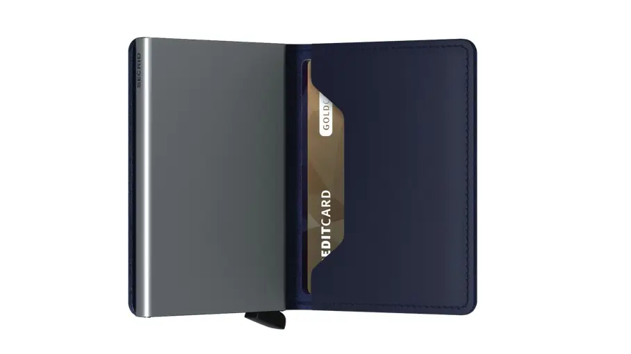 Modrá kožená peněženka SECRID slimwallet original SO-Navy SECRID