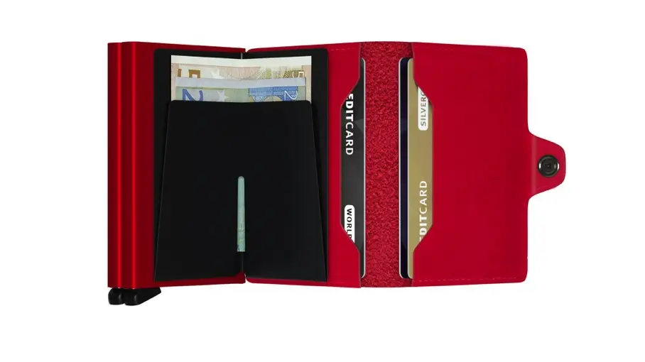 Kožená červená minipeněženka SECRID Twinwallet original TO-Red/Red SECRID