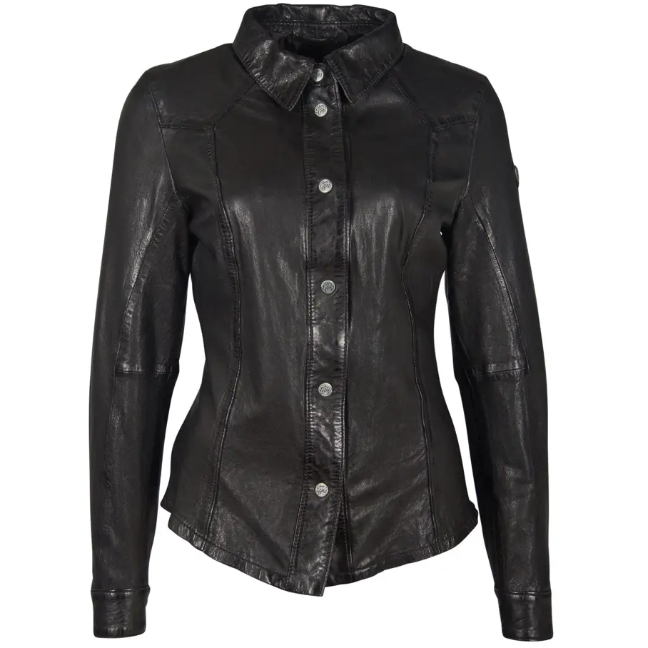 Dámská černá kožená košile GGshirt