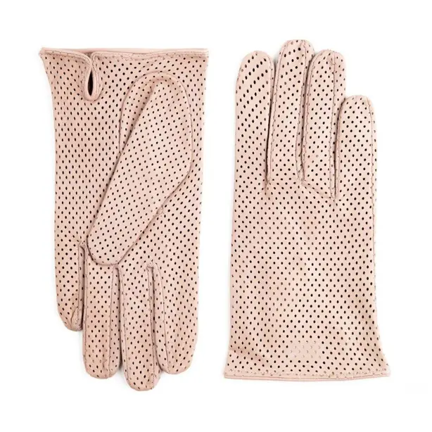 Dámské perforované béžové rukavice