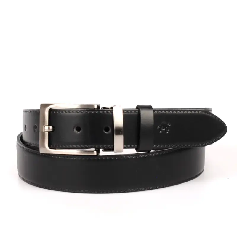 Pánský kožený černý opasek 35mm