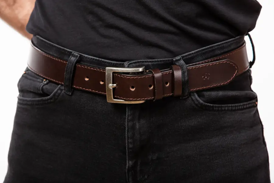 Pánský kožený hnědý opasek 40mm