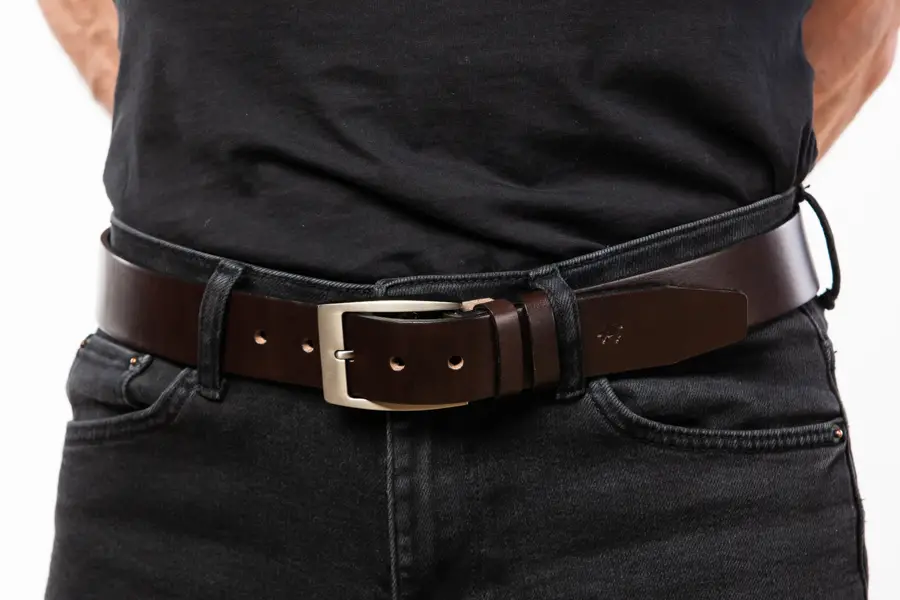 Pánský kožený hnědý opasek 40mm