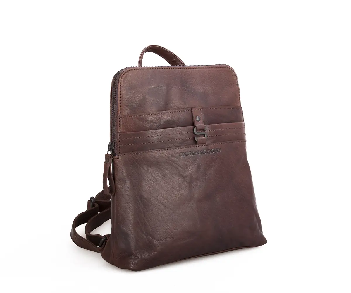 Hnědý kožený batoh SPIKES & SPARROW