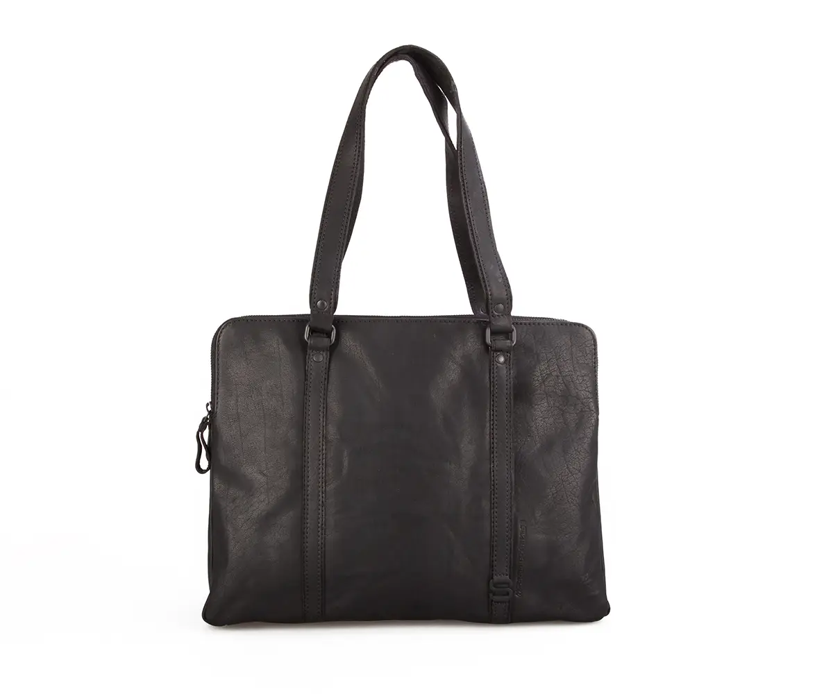 černá kožená kabelka Spikes and sparrow 9227300