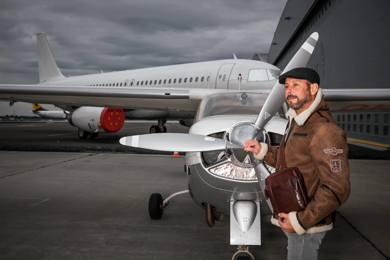 Pánská hnědá kožešinová pilotka JACK