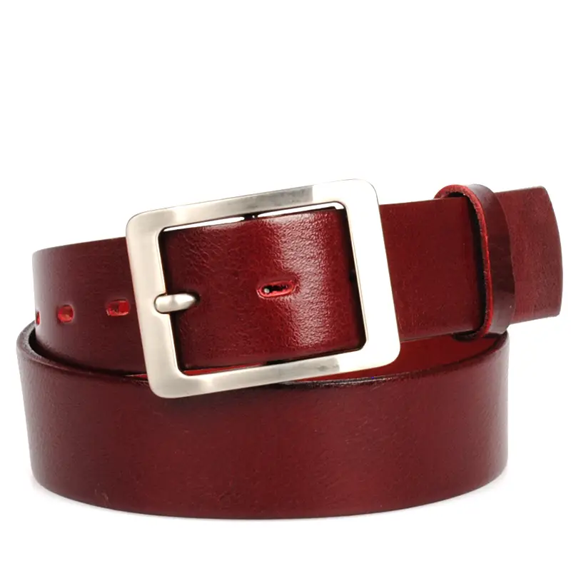 Dámský kožený bordó opasek 38mm 