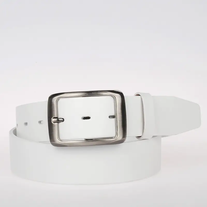 Dámský kožený bilý opasek 38mm 