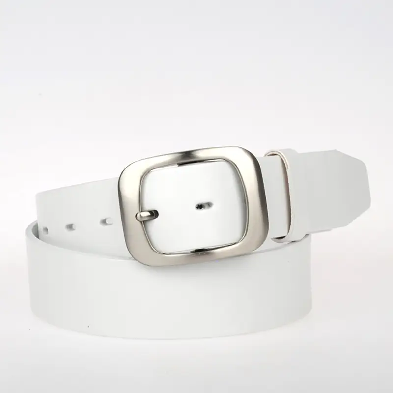 Dámský kožený bilý opasek 38mm 