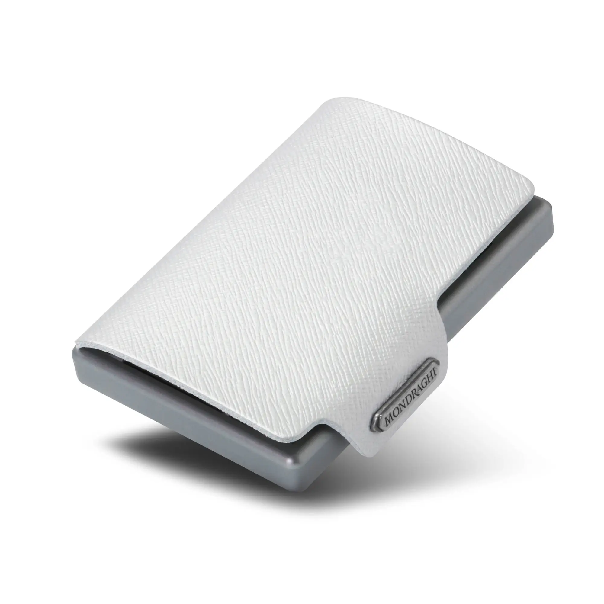 kožená minipaněženka Mondraghi Saffiano Silver