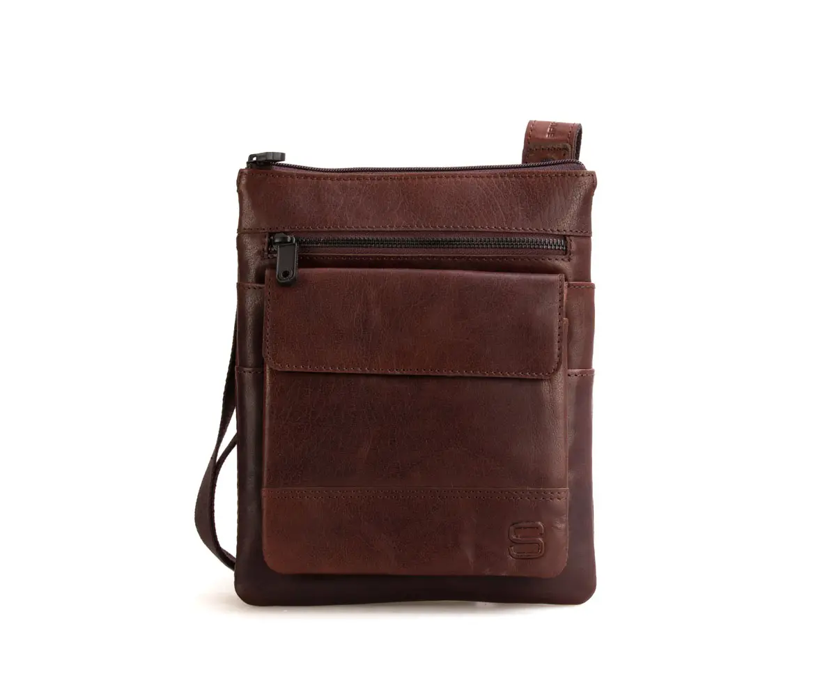 hnědé kožené crossbody spikes and sparrow A141001