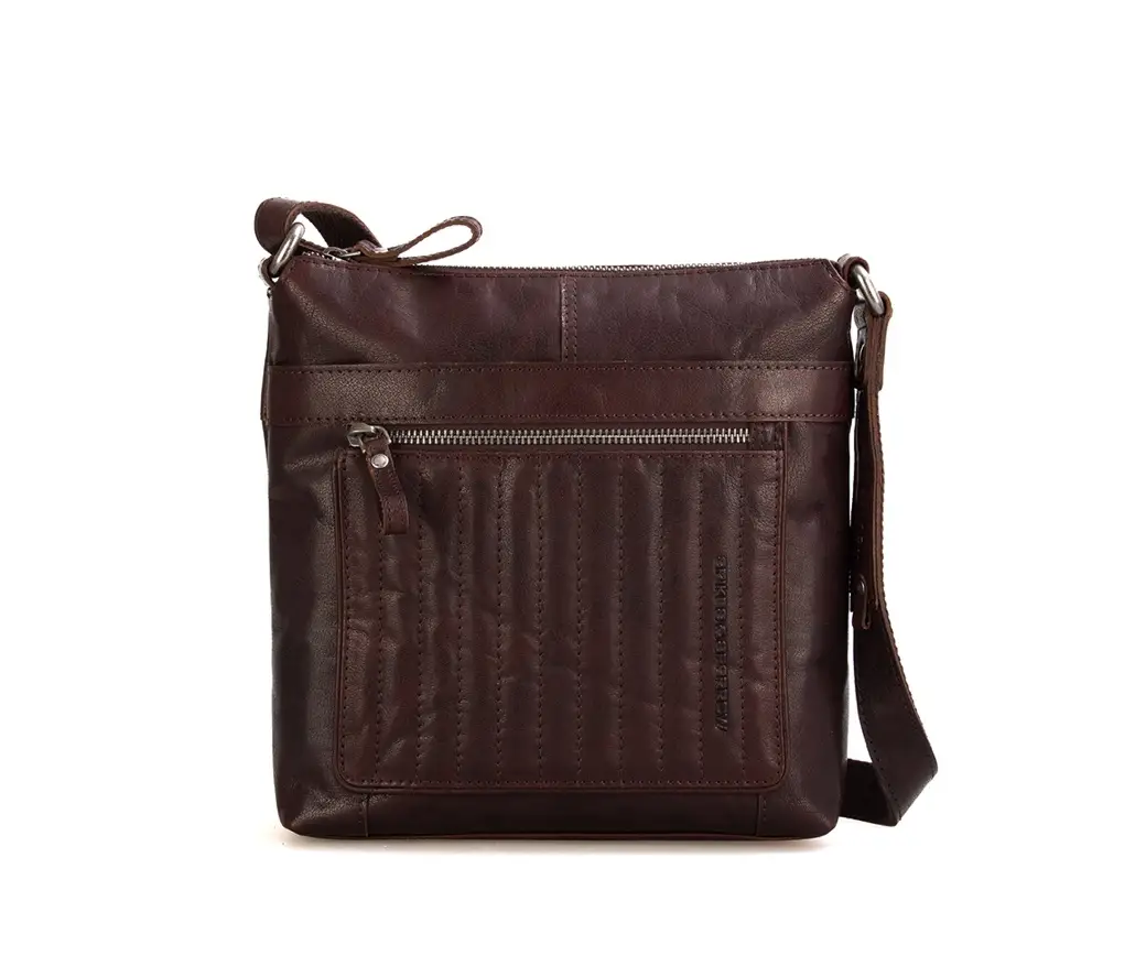 hnědá kožená kabelka B111501