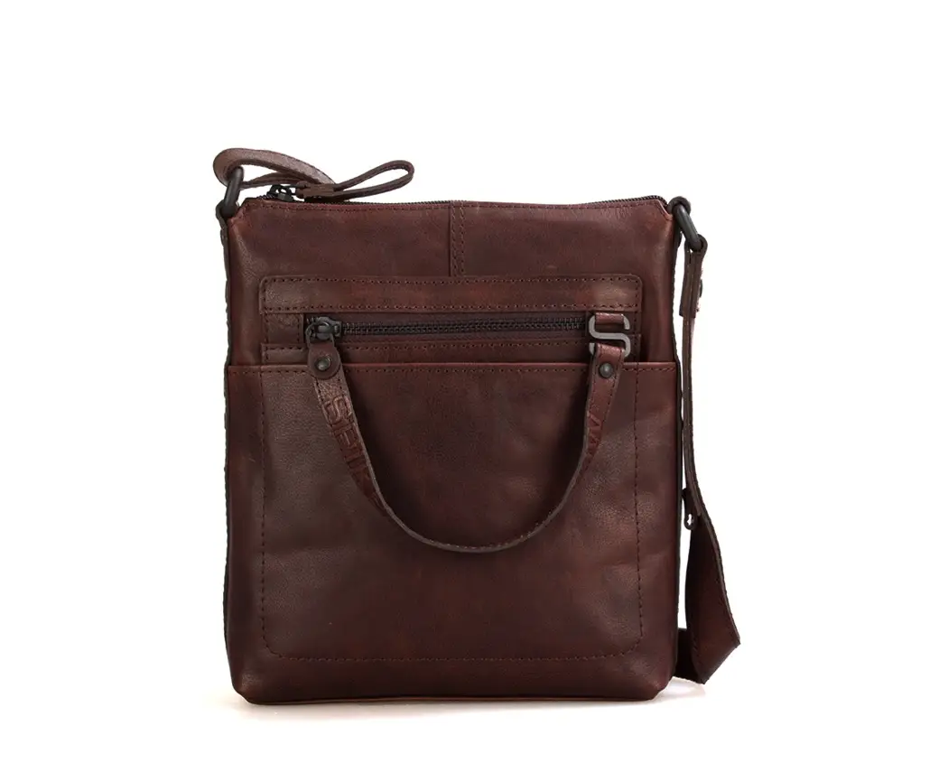 hnědé kožené crossbody B115001