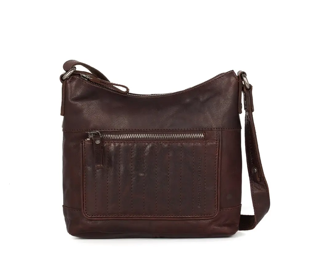 hneda kožená kabelka B111401