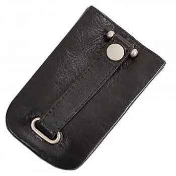 černá kožená klíčenka 