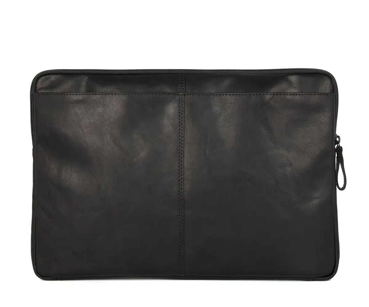 Černá kožená taška na notebook SPIKES & SPARROW