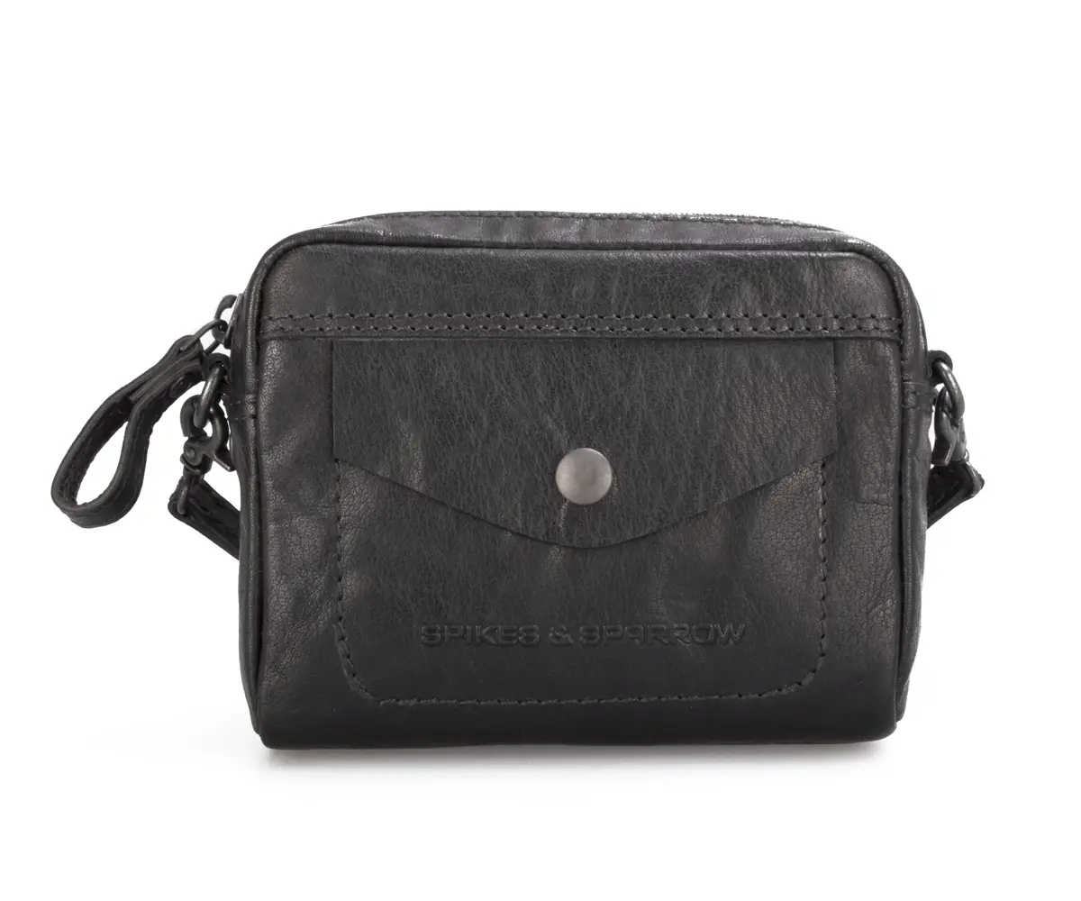 Černá kožená toaletní taška SPIKES & SPARROW 51114