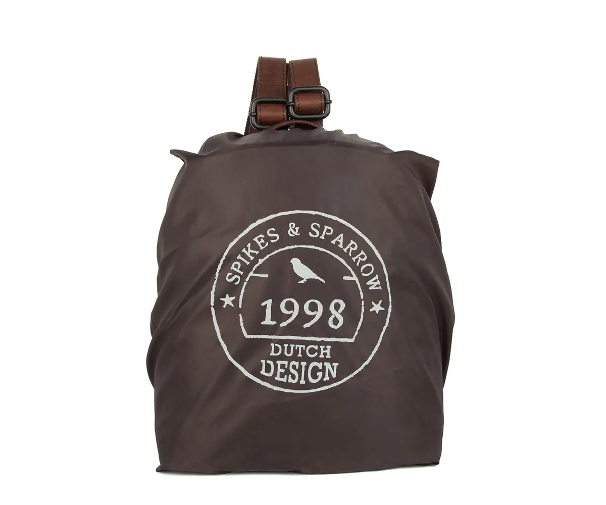 Tmavě hnědý malý městský kožený batoh SPIKES & SPARROW