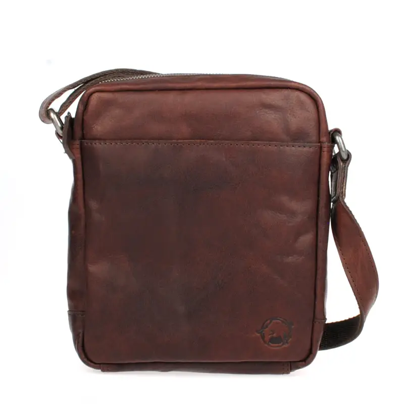 tmavě hnědé kožené crossbody 