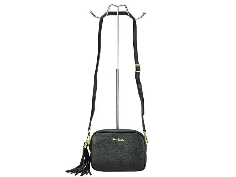 Černá kožená kabelka Pierre Cardin