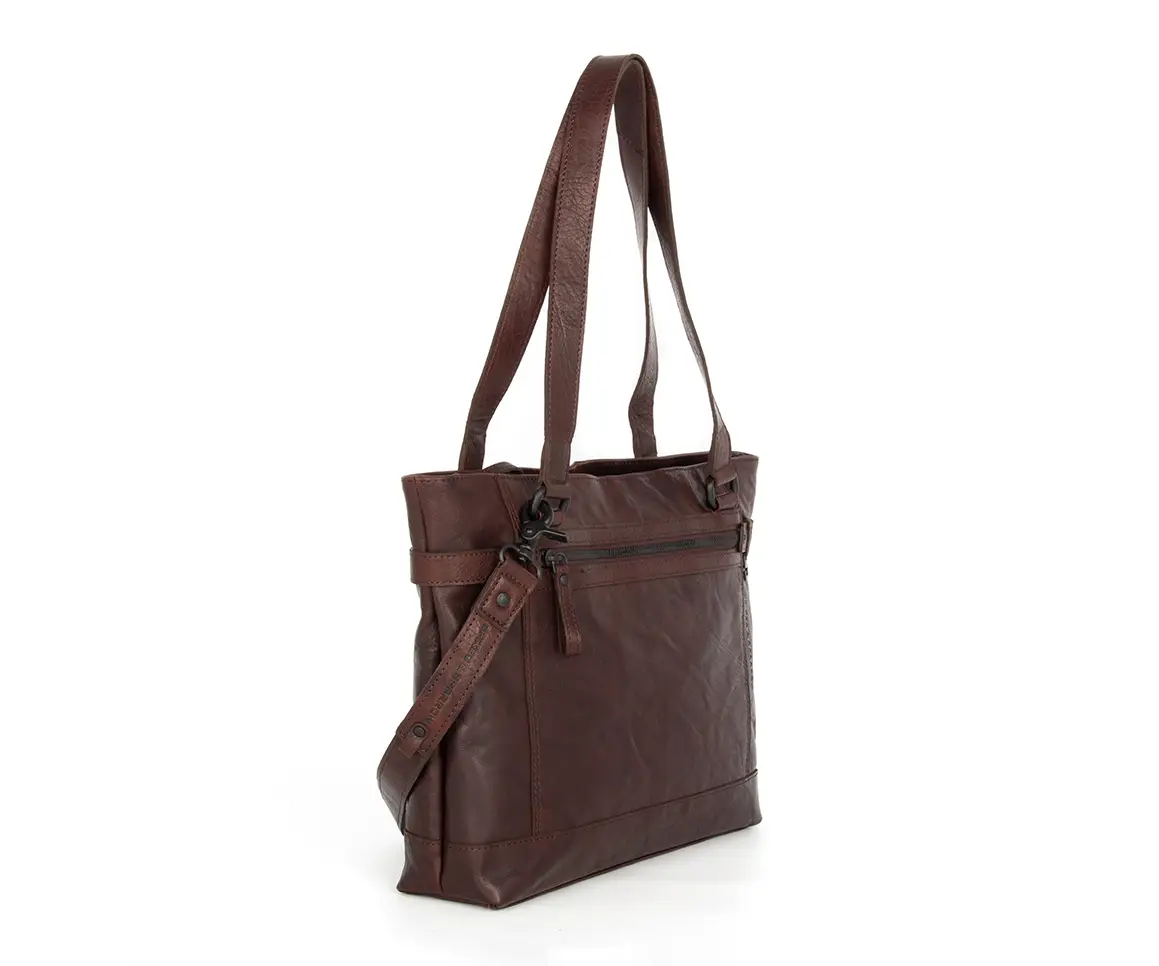 Tmavě hnědá velká kožená kabelka SPIKES & SPARROW