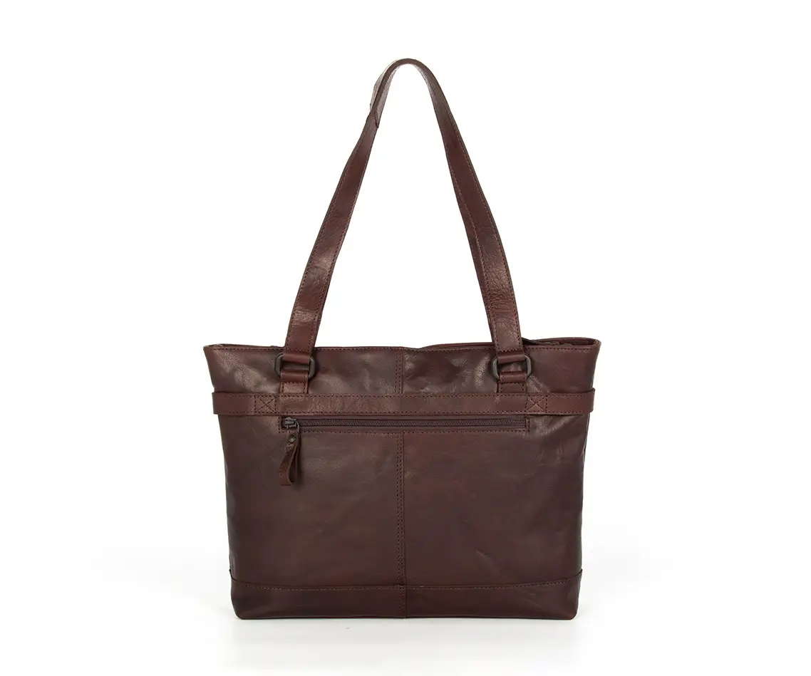 Tmavě hnědá velká kožená kabelka SPIKES & SPARROW