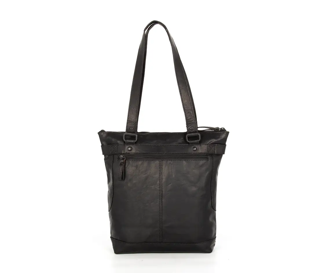 Černá velká kožená kabelka SPIKES & SPARROW