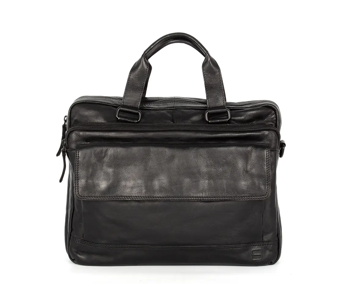 Černá kožená taška SPIKES & SPARROW 40737000