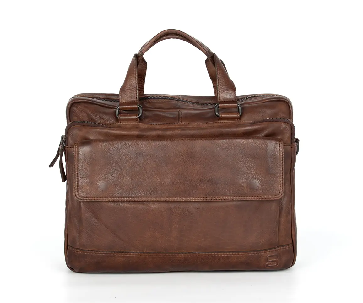 Hnědá kožená taška SPIKES & SPARROW 40737067