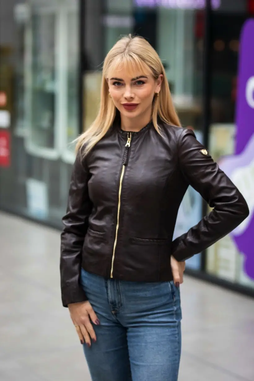 Luxusní hnědá dámská kožená bunda GWZai