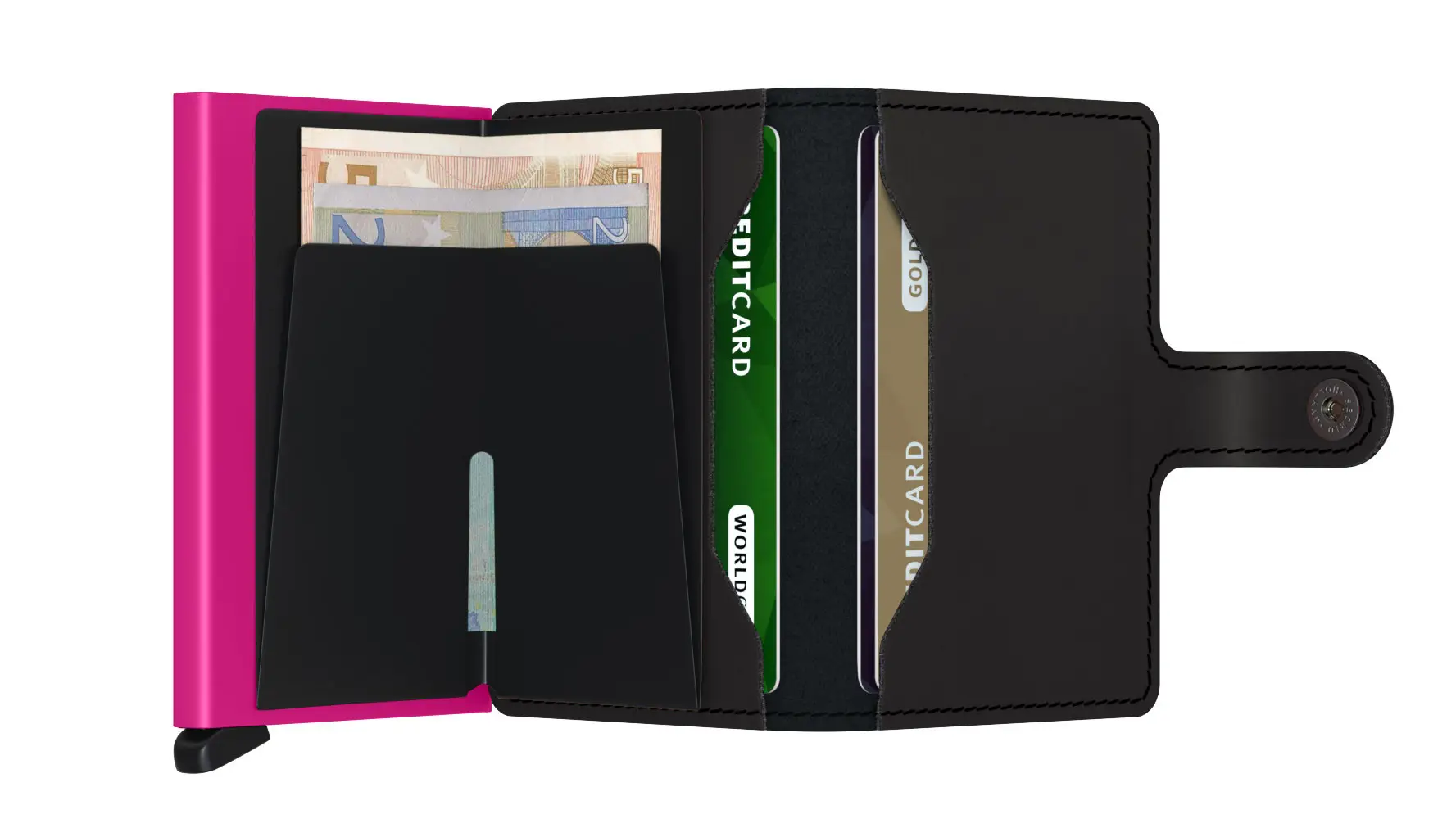 Peněženka SECRID Miniwallet Matte MM-Black&Fuchsia SECRID