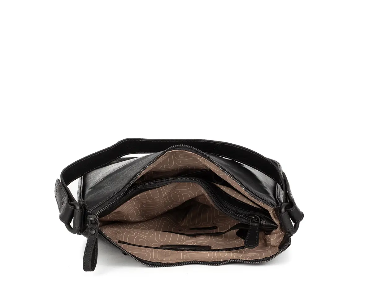 Černá kožená kabelka SPIKES & SPARROW