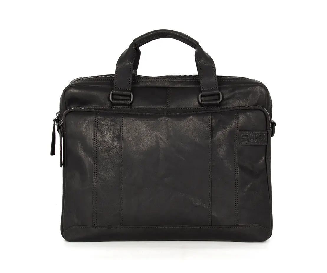 Černá kožená taška na laptop 48137000