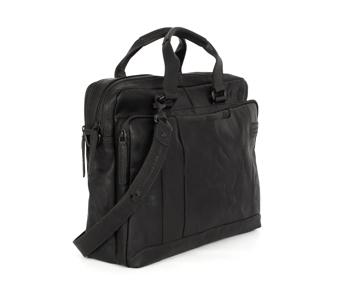 Černá kožená taška SPIKES & SPARROW