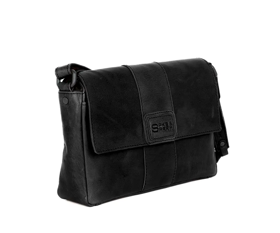 Černá kožená kabelka SPIKES & SPARROW