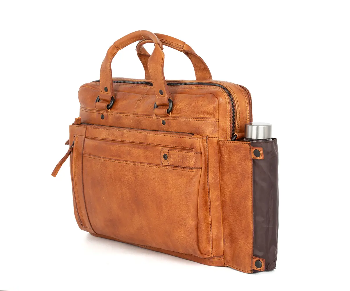 Hnědá kožená taška SPIKES & SPARROW 50737047