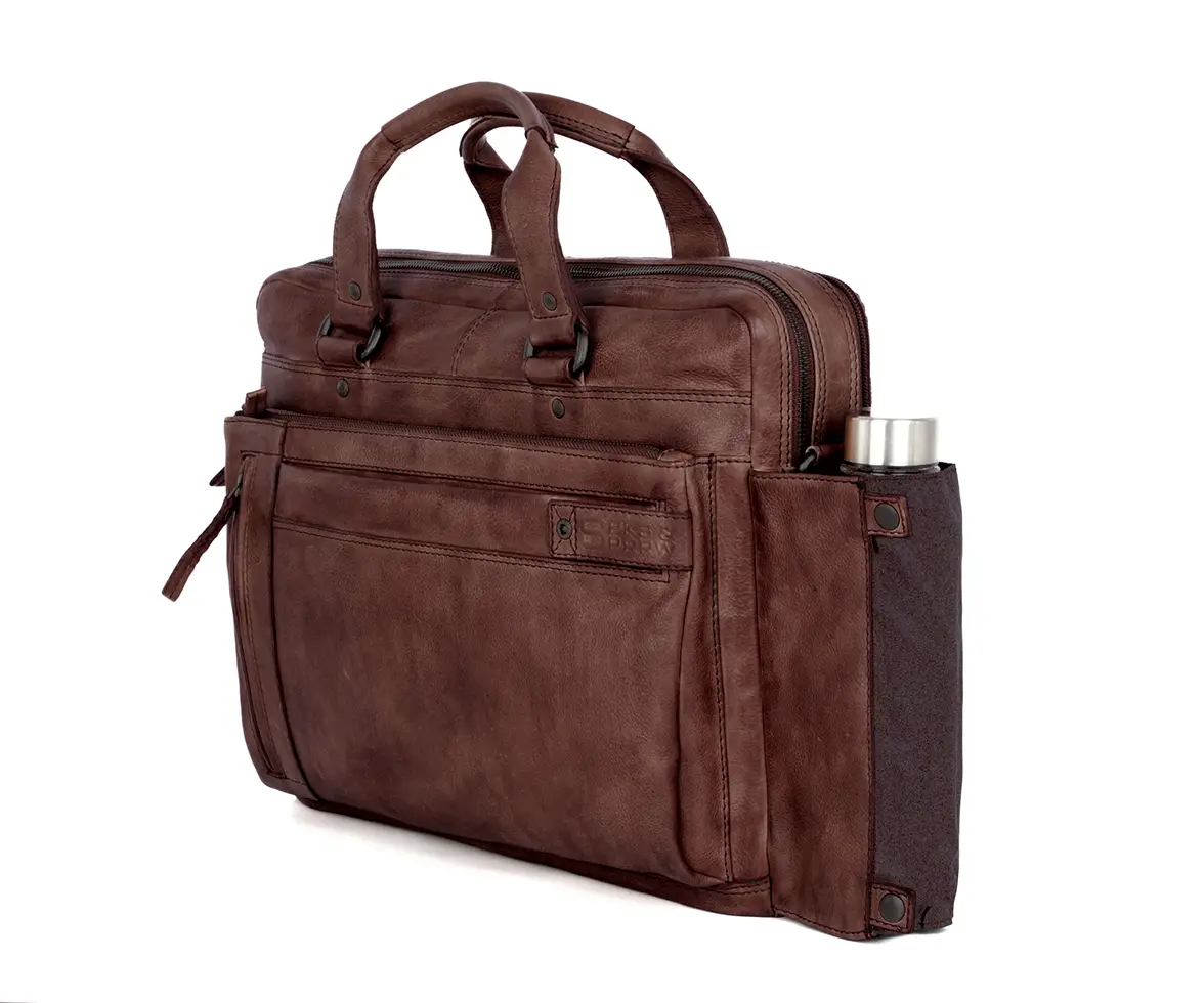 Hnědá kožená taška SPIKES & SPARROW 50737067