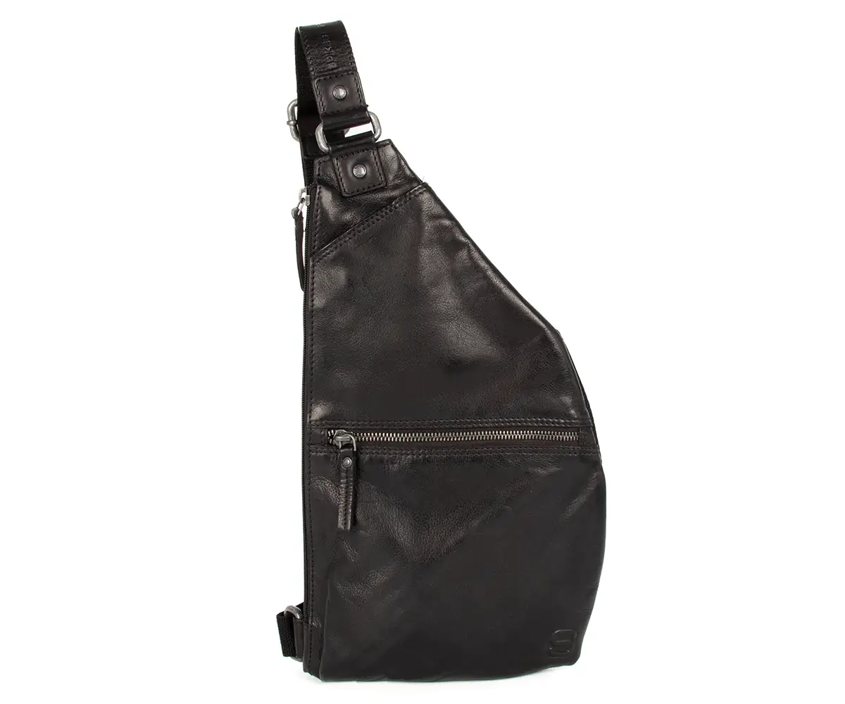 Černý kožený batoh 38755000