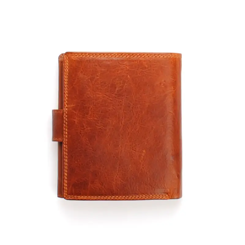 Velká cognac pánská kožená peněženka se zápinkou DIVOKY BYK