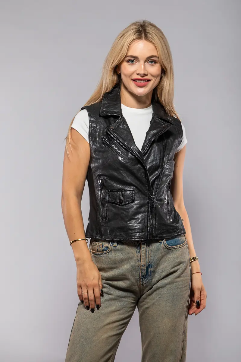 Dámská kožená vesta