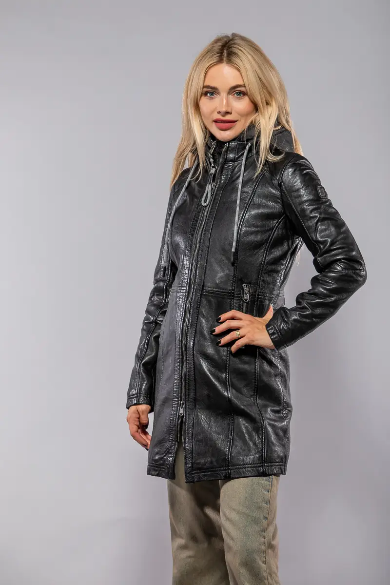 Dámský kožený kabát